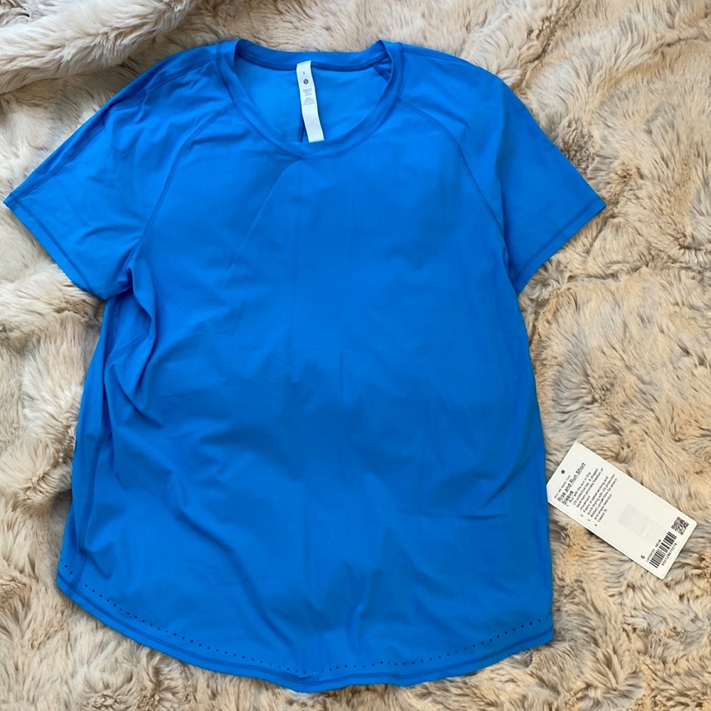 Lululemon Rise and Run Short Sleeve Blue Size 6 S